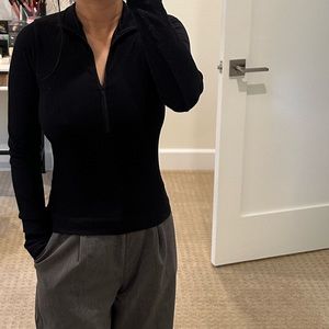 Glasson zip up ribbed top